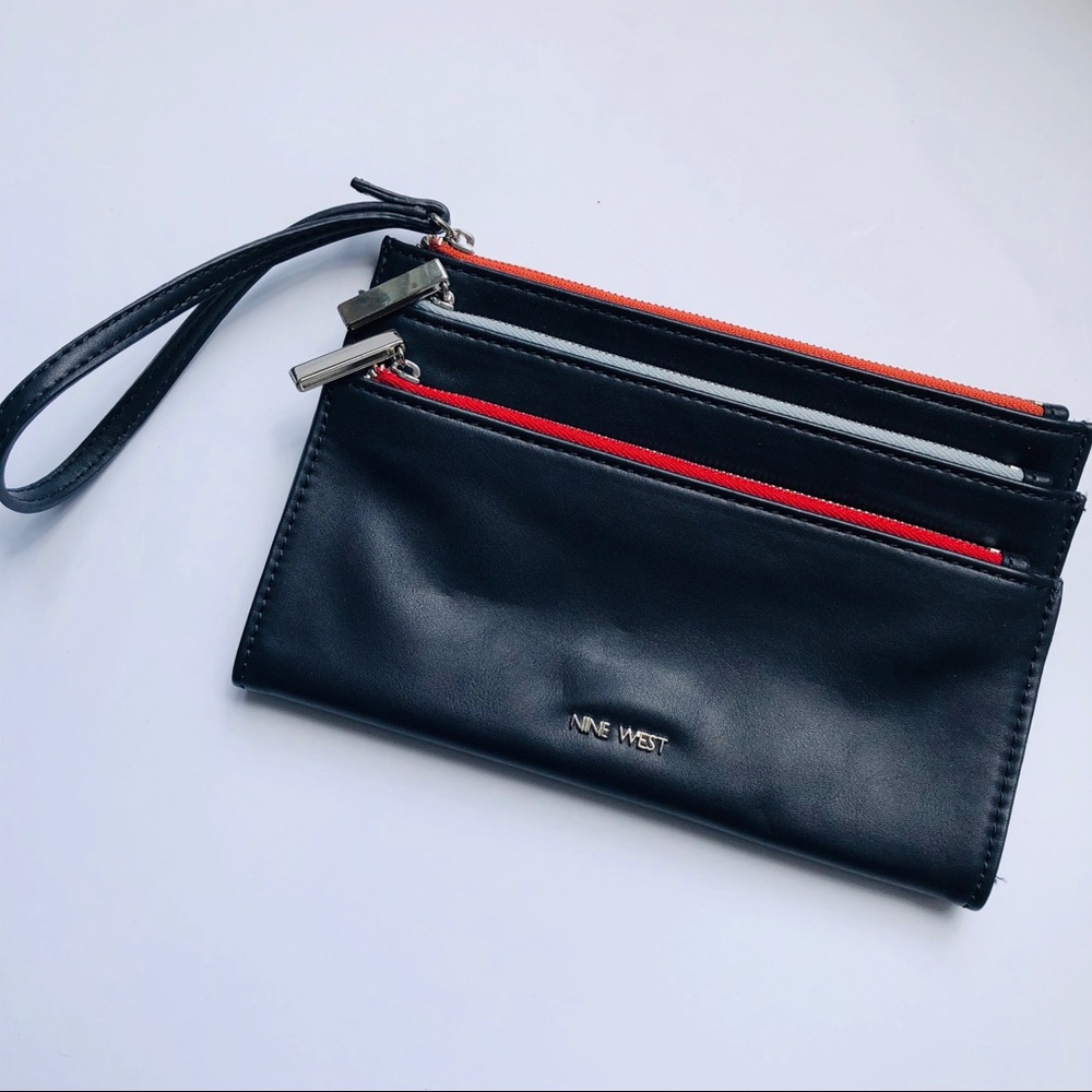Nine West navy with color pop wristlet